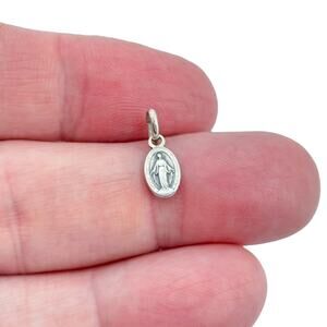 Vintage Sterling Silver 925 Miraculous Medal Pendant